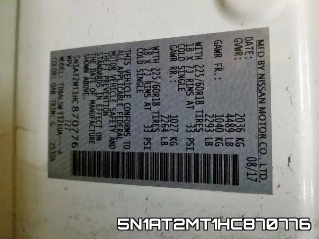 5N1AT2MT1HC870776 фото 2
