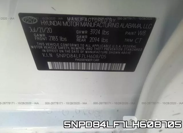 5NPD84LF7LH608705 фото 9