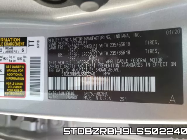 5TDBZRBH9LS502240 фото 2