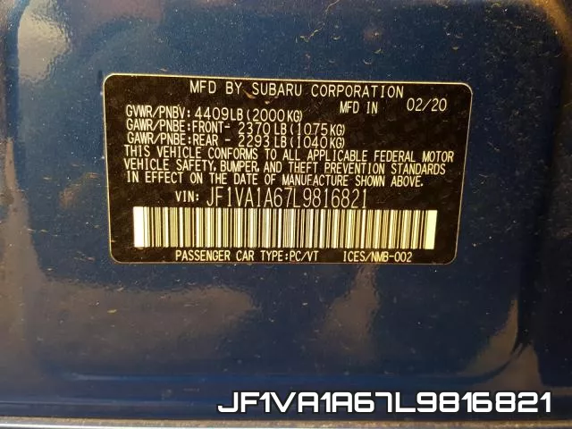 JF1VA1A67L9816821 фото 2