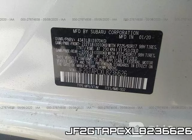 JF2GTAPCXL8236626 фото 10