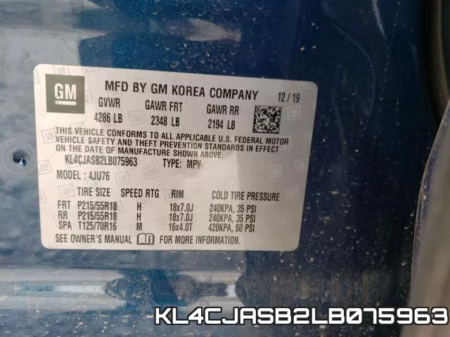 KL4CJASB2LB075963 фото 2