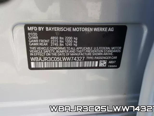 WBAJR3C05LWW74327 фото 2