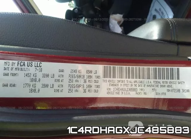 1C4RDHAGXJC485883 фото 10