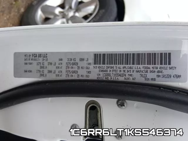 1C6RR6LT1KS546374 фото 2
