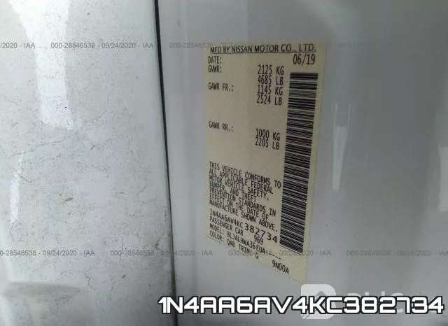 1N4AA6AV4KC382734 фото 9