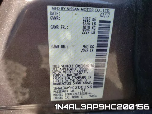 1N4AL3AP9HC200156 фото 2