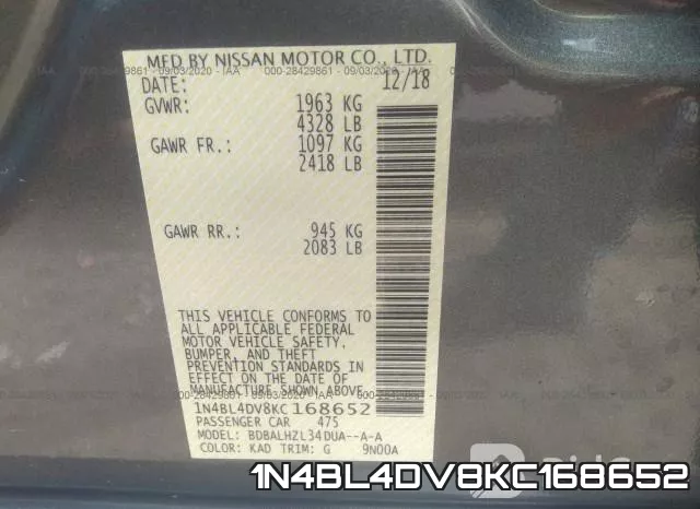 1N4BL4DV8KC168652 фото 10