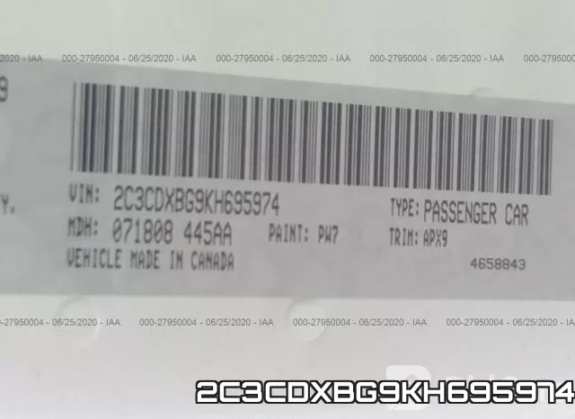 2C3CDXBG9KH695974 фото 10