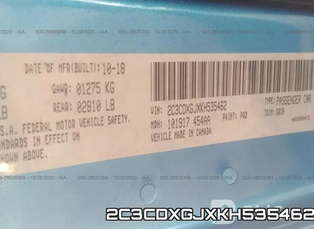 2C3CDXGJXKH535462 фото 10