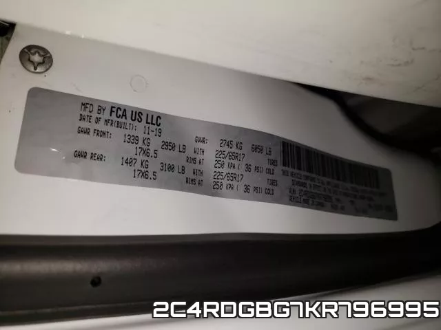 2C4RDGBG7KR796995 фото 2
