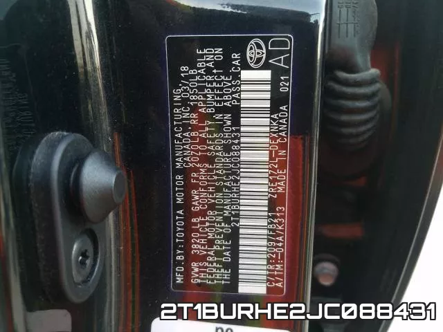 2T1BURHE2JC088431 фото 2