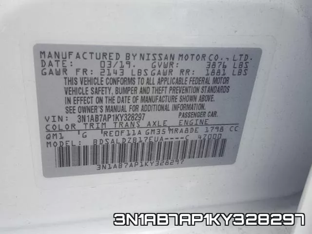 3N1AB7AP1KY328297 фото 2