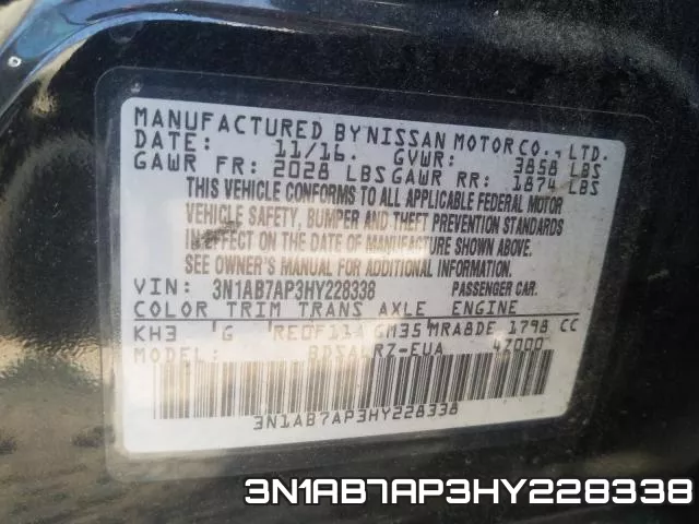 3N1AB7AP3HY228338 фото 2