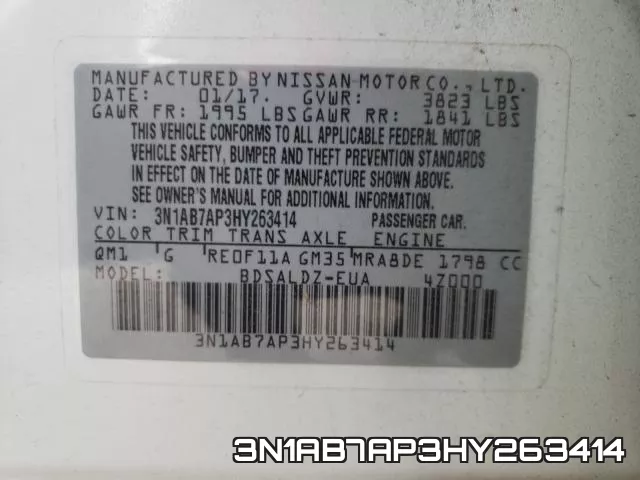 3N1AB7AP3HY263414 фото 2