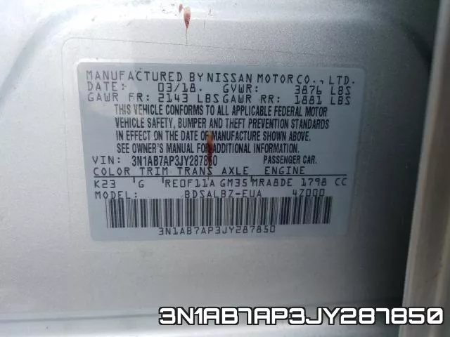 3N1AB7AP3JY287850 фото 2