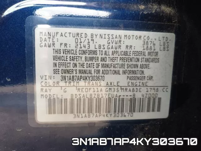 3N1AB7AP4KY303670 фото 2