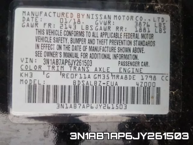 3N1AB7AP6JY261503 фото 2