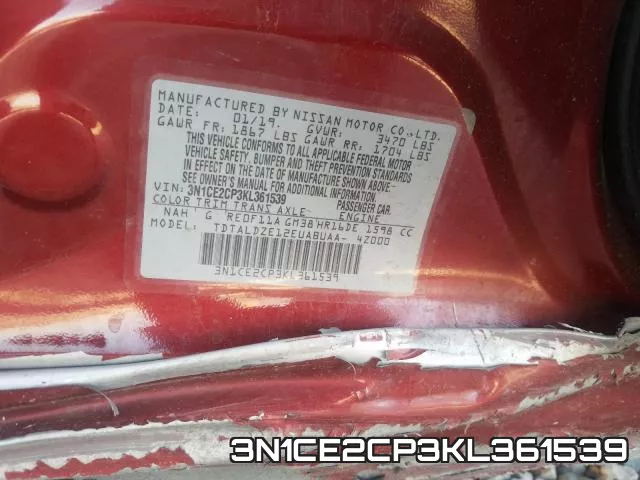 3N1CE2CP3KL361539 фото 2