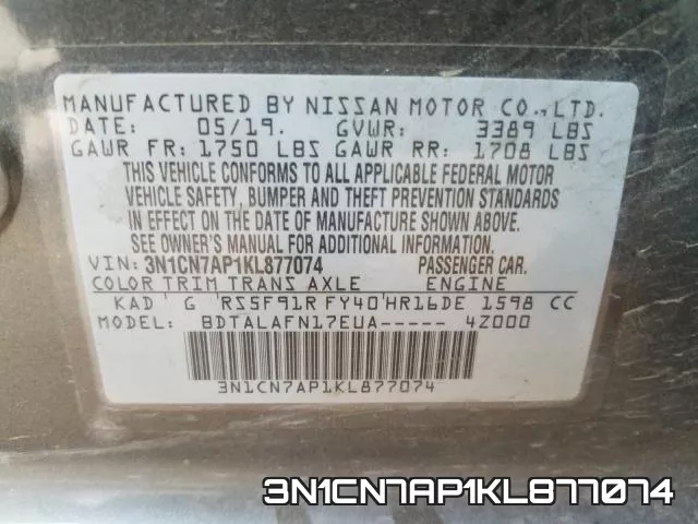 3N1CN7AP1KL877074 фото 2
