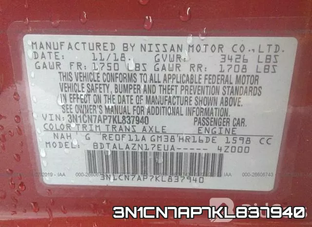 3N1CN7AP7KL837940 фото 9