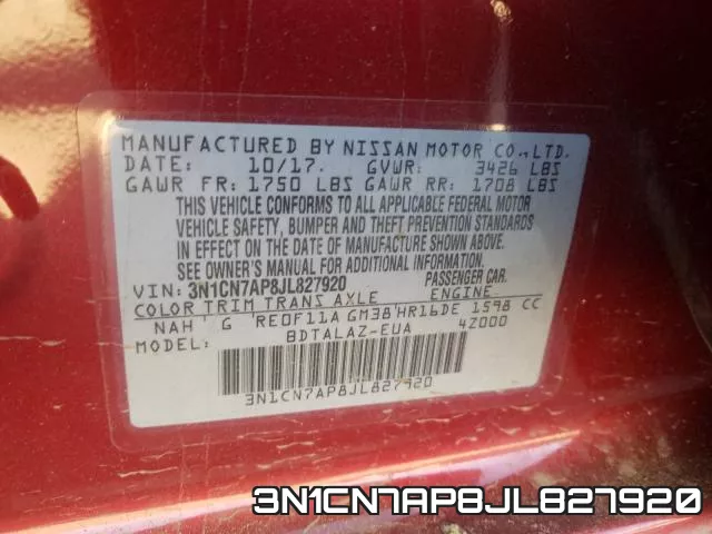 3N1CN7AP8JL827920 фото 2
