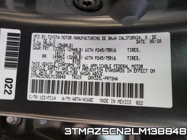 3TMAZ5CN2LM138848 фото 2