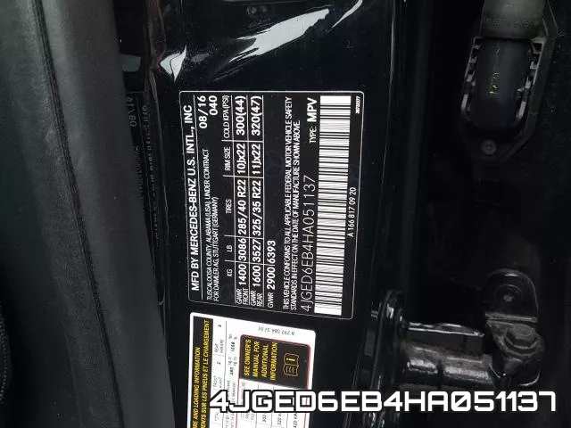 4JGED6EB4HA051137 фото 2