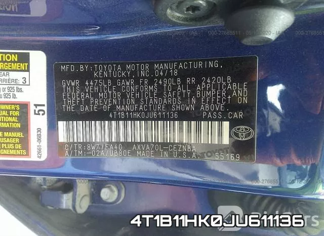 4T1B11HK0JU611136 фото 10