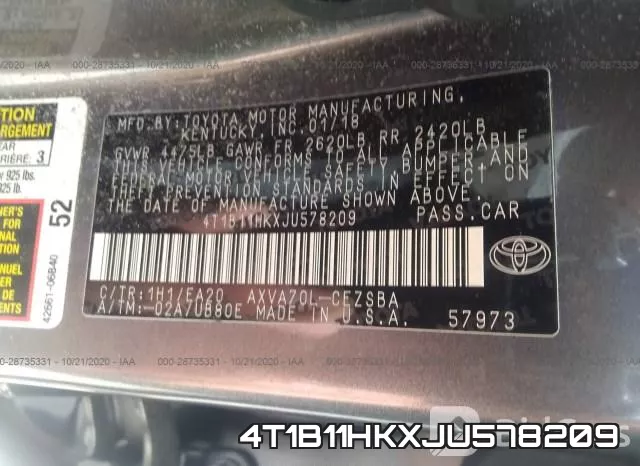 4T1B11HKXJU578209 фото 10