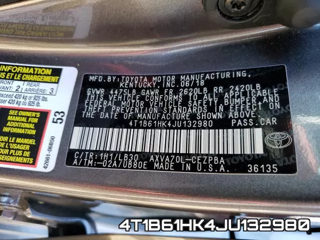 4T1B61HK4JU132980 фото 2