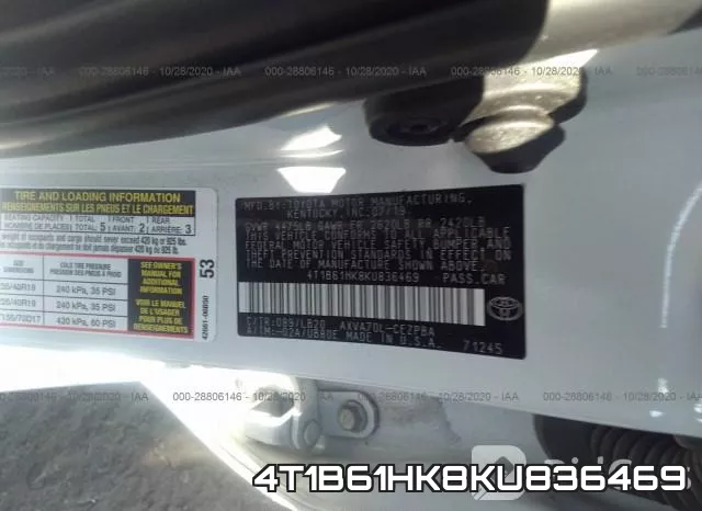 4T1B61HK8KU836469 фото 10