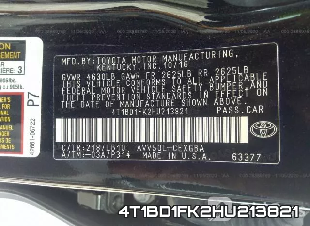 4T1BD1FK2HU213821 фото 10