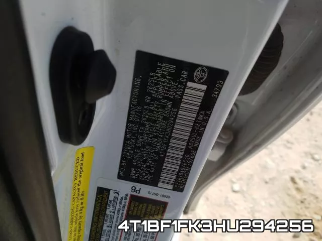 4T1BF1FK3HU294256 фото 2