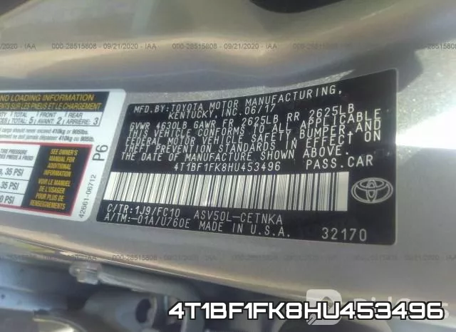 4T1BF1FK8HU453496 фото 10