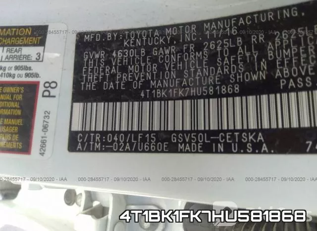 4T1BK1FK7HU581868 фото 10