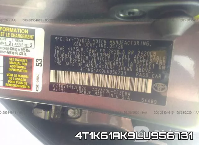 4T1K61AK9LU956731 фото 10