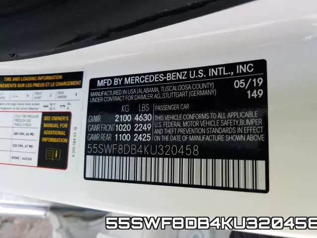 55SWF8DB4KU320458 фото 2