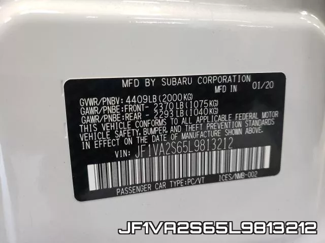 JF1VA2S65L9813212 фото 2