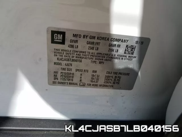 KL4CJASB7LB040156 фото 2