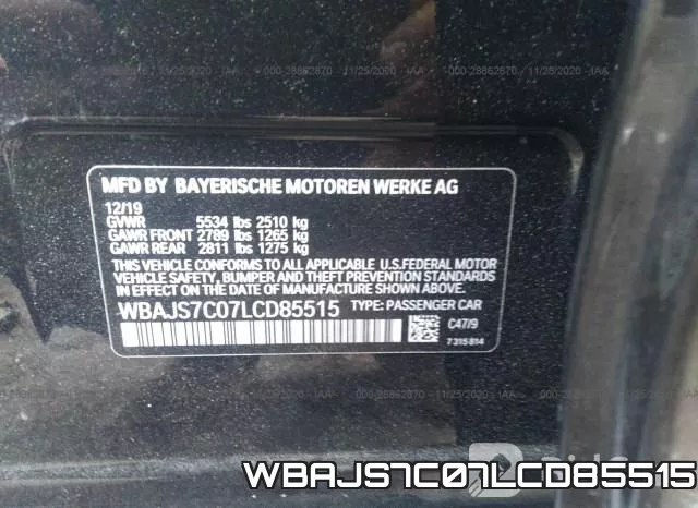 WBAJS7C07LCD85515 фото 10