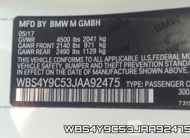 WBS4Y9C53JAA92475 фото 10