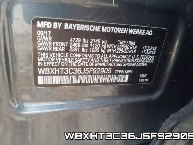 WBXHT3C36J5F92905 фото 2