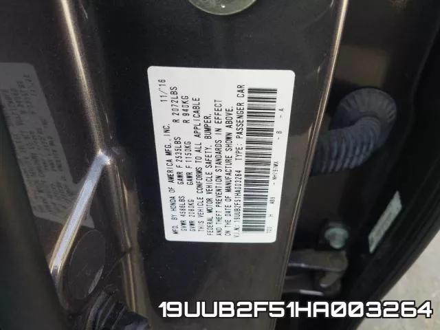 19UUB2F51HA003264 фото 2