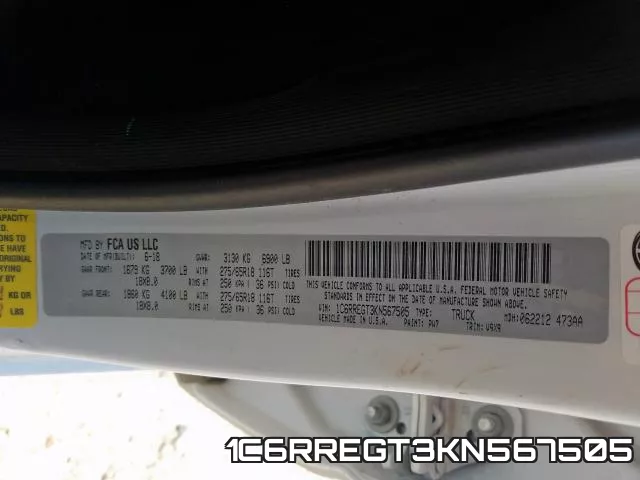 1C6RREGT3KN567505 фото 2