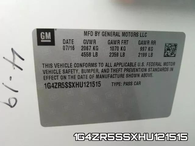 1G4ZR5SSXHU121515 фото 2