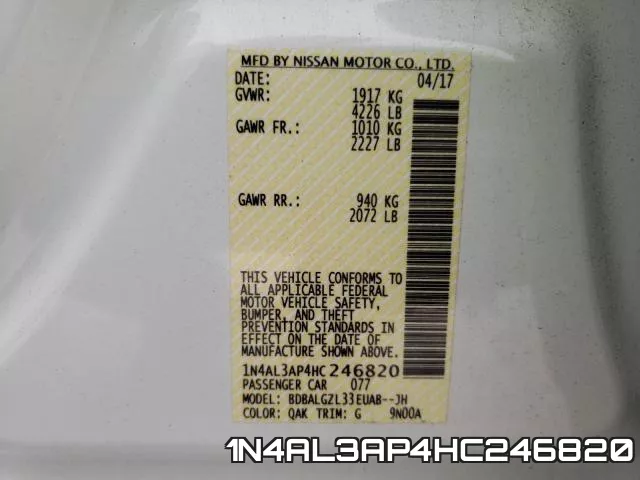 1N4AL3AP4HC246820 фото 2