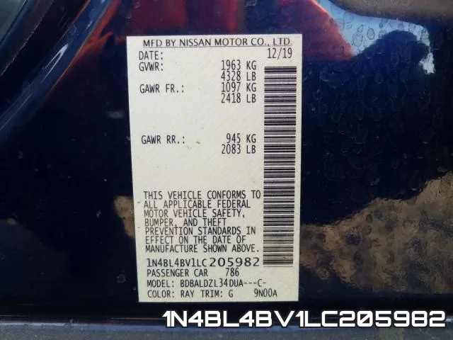 1N4BL4BV1LC205982 фото 2