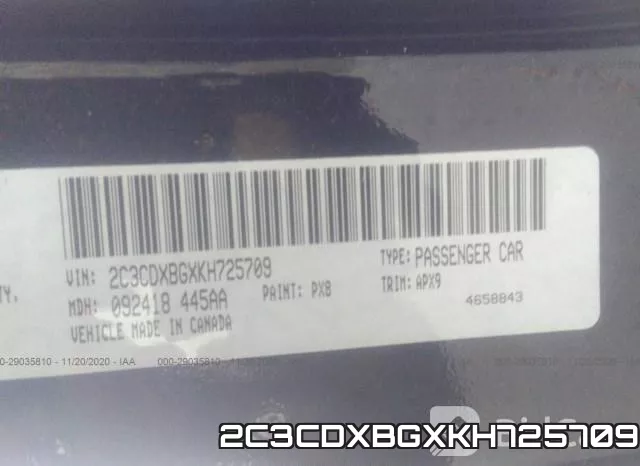 2C3CDXBGXKH725709 фото 10