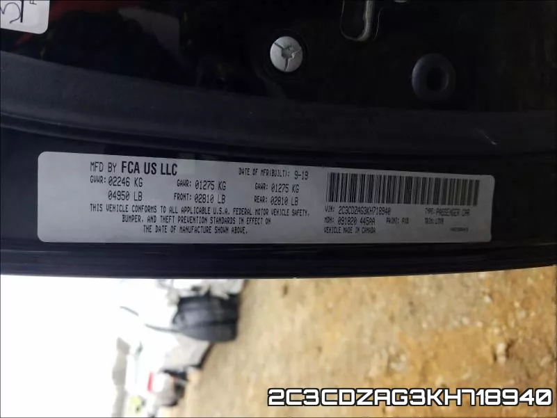 2C3CDZAG3KH718940 фото 2